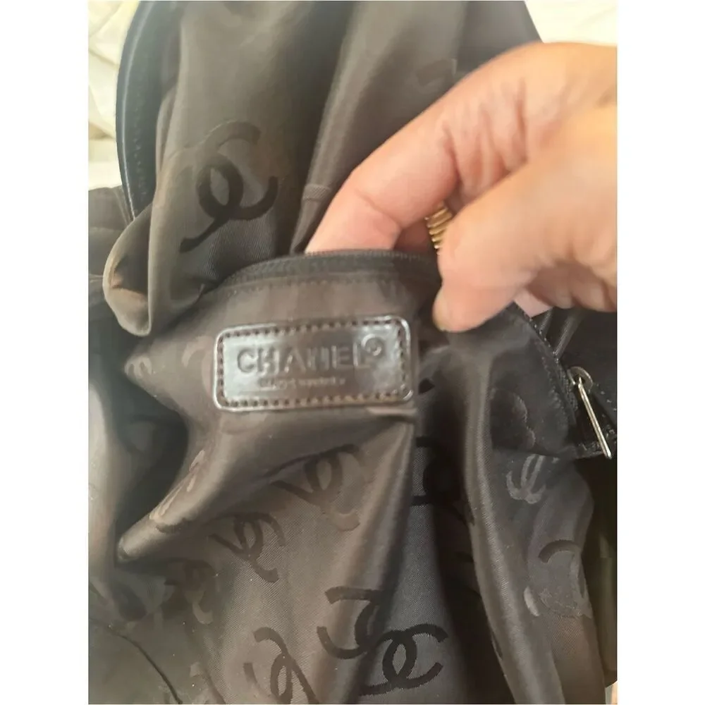 CHANEL dark chocolate Quilted Suede Tote with CC Logo